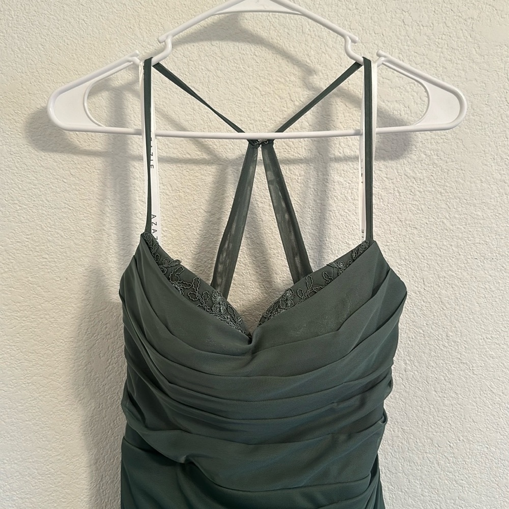 Azazie Bridesmaid Dress in shade Eucalyptus